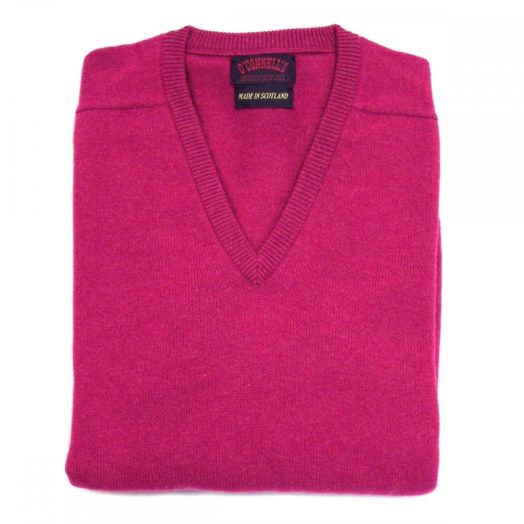 O'Connell's Scottish Lambswool V-Neck Sweater - Vegas