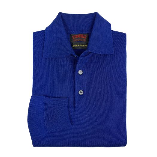 O'Connell's Scottish Merino Wool Polo Shirt - Royal Blue