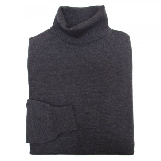 O'Connell's Scottish Merino Wool Turtleneck - Charcoal