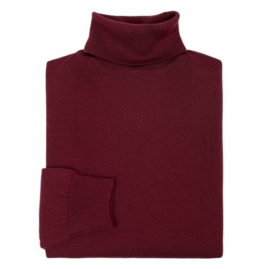 O'Connell's Scottish Merino Wool Turtleneck - Claret