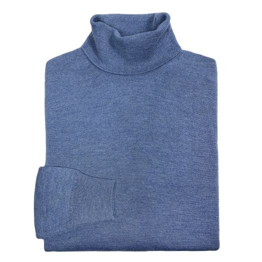 O'Connell's Scottish Merino Wool Turtleneck - Jean Marl