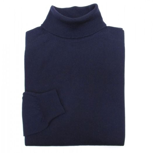 O'Connell's Scottish Merino Wool Turtleneck - Navy