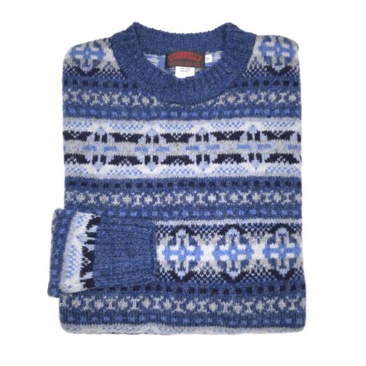 O'Connell's Scottish Shetland Fair Isle Sweater - Denim