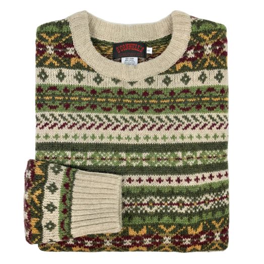 O'Connell's Scottish Shetland Fair Isle Sweater - Oatmilk