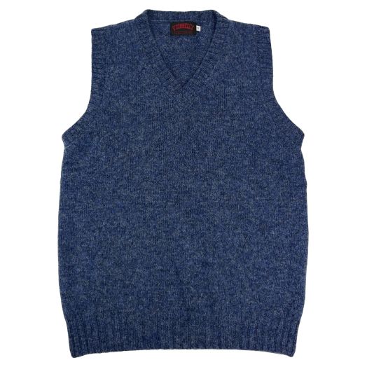 O'Connell's Scottish Shetland Wool Sleeveless Pullover - Denim