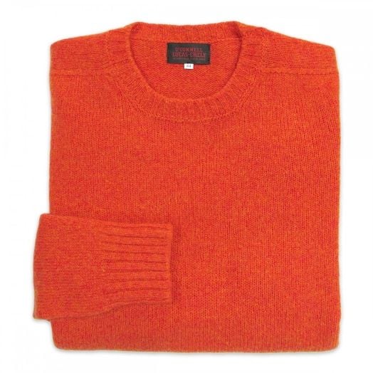 O'Connell's Scottish Shetland Wool Sweater - Amber Orange