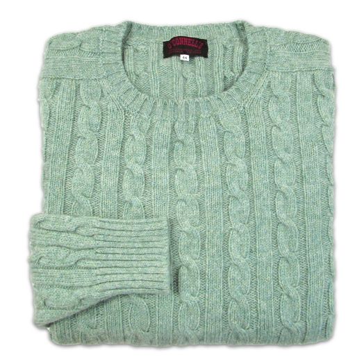 O'Connell's Scottish Shetland Wool Sweater - Cable Knit - Fauna