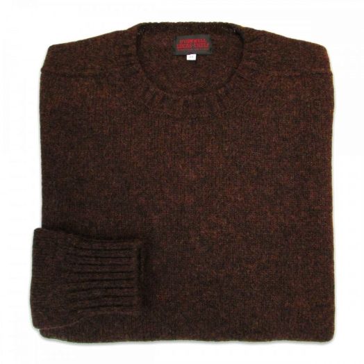 O'Connell's Scottish Shetland Wool Sweater - Coffee