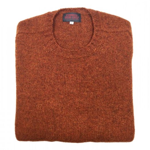 O'Connell's Scottish Shetland Wool Sweater - Rust