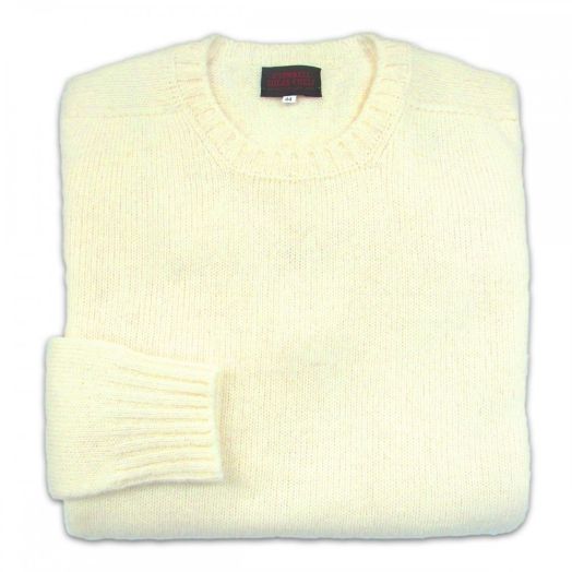 O'Connell's Scottish Shetland Wool Sweater - Winter White
