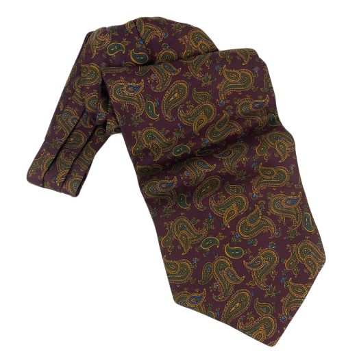 O'Connell's Silk Ascot - Paisley - Burgundy (114997)
