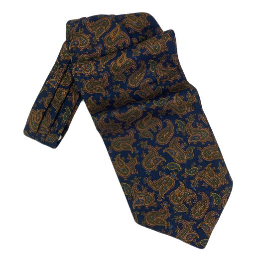 O'Connell's Silk Ascot - Paisley - Navy (114996)