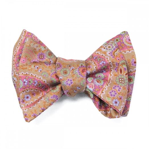 O'Connell's Silk Bow Tie - Pastel Paisley - Tan (Tan2) (77570)