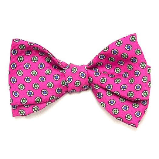 O'Connell's Silk Bow Tie - Small Medallions - Fuchsia (093088)