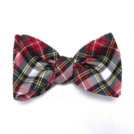 O'Connell's Silk Bow Tie - Tartan - Dress Stewart - Bat Shaped (20298)