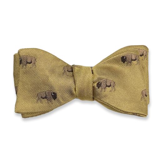 O'Connell's Silk Club Bow Tie by Atkinsons - Buffalo - Gold (100446)