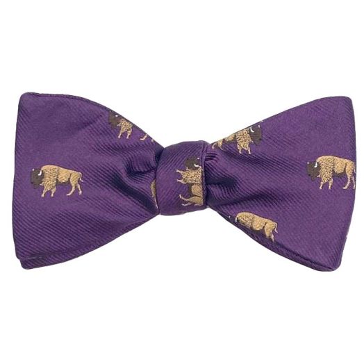 O'Connell's Silk Club Bow Tie by Atkinsons - Buffalo - Purple (100448)