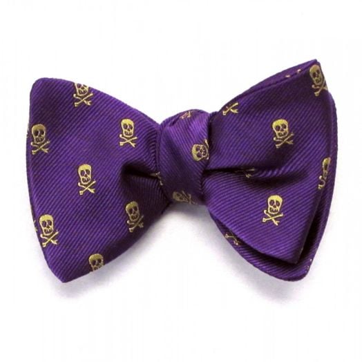 O'Connell's Silk Club Bow Tie - Jolly Roger - Purple & Gold (45044)