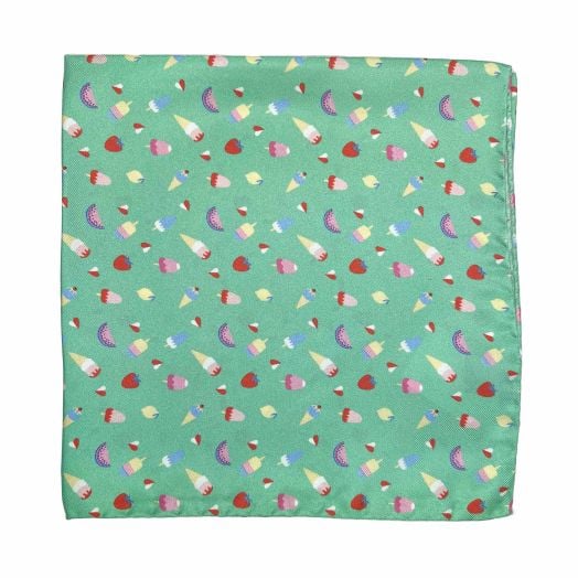 O'Connell's Silk Pocket Square - Ice Cream - Mint (106352)