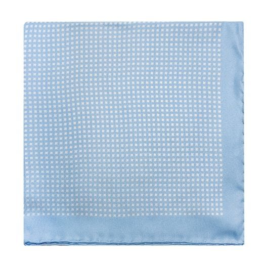 O'Connell's Silk Pocket Square - Mini Houndstooth - Sky (108417)