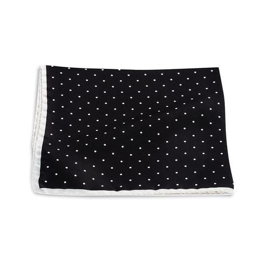 O'Connell's Silk Pocket Square - Polka Dots - Black with White Dots (93830)