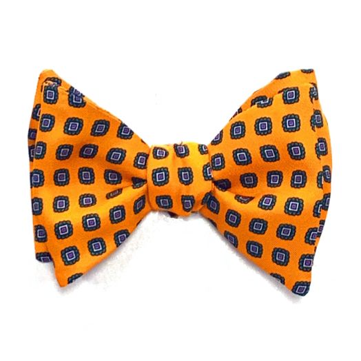 O'Connell's Silk Print Bow Tie - Neat - Mango (095943)