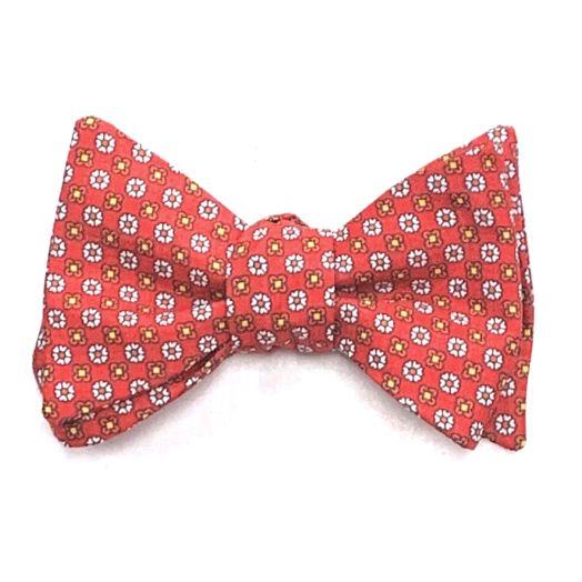 O'Connell's Silk Print Bow Tie - Neat - Red (095941)