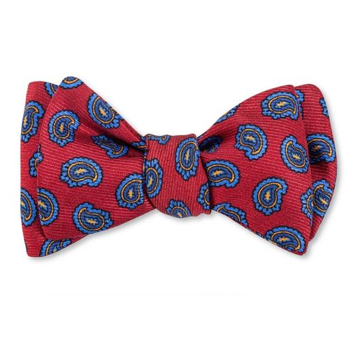 O'Connell's Silk Print Bow Tie - Neat - Teardrop - Red (118817)