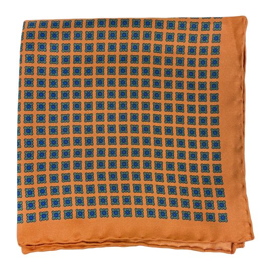 O'Connell's Silk Print Pocket Square - Neat - Chestnut (114990)