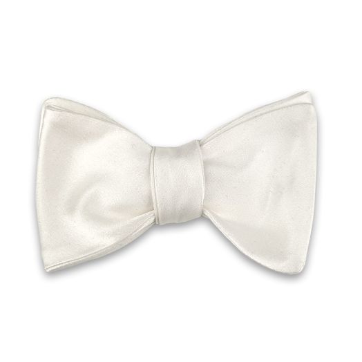 O'Connell's Silk Satin Bow Tie - White (119395) Extra Long