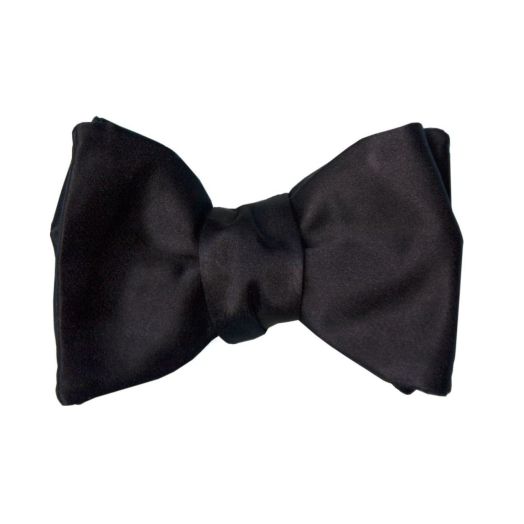 O'Connell's Silk Satin Formal Bow Tie - Black (butterfly) (095925)