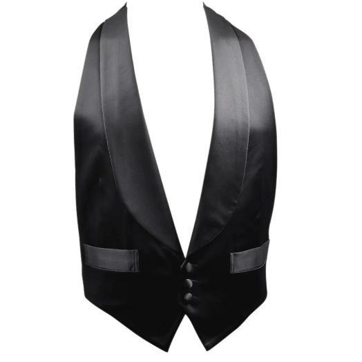 O'Connell's Silk Shawl Collar Formal Vest - Black