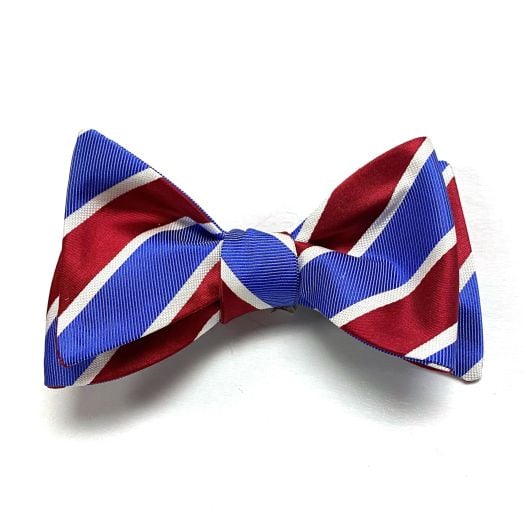O'Connell's Silk Stripe Bow Tie - Red, White, Blue (88240)
