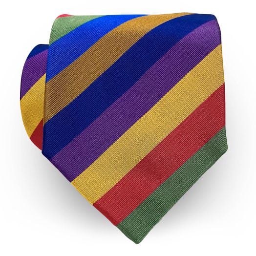 O'Connell's Silk Stripe Necktie - Multi Bright (102861)