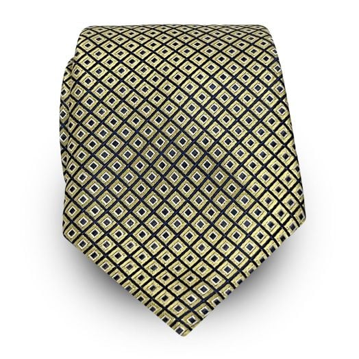 O'Connell's Silk Woven Tie - Diamonds - Yellow (108128)