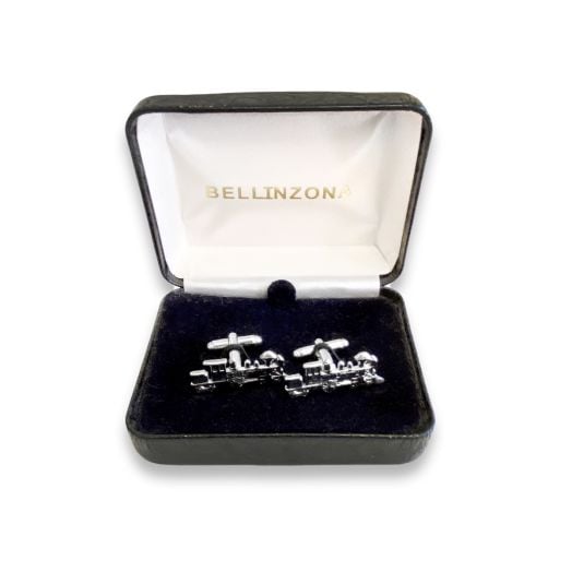O'Connell's Silver Finish Cuff Links - Trains (80315)