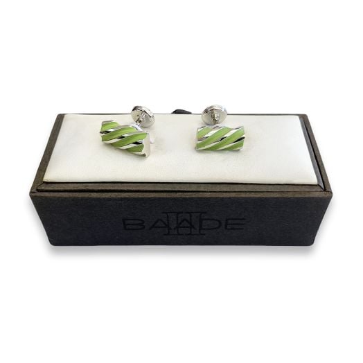 O'Connell's Silver Finish Cufflinks - Twizzler - Kiwi (73440)