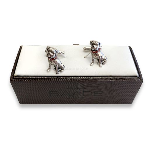 O'Connell's Silver Finish Hand Painted Enamel Cufflinks - Boxer (65634)