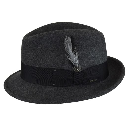 Bailey Soft Wool Felt Fedora - Black Grey Mix