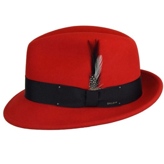 Bailey Soft Wool Felt Fedora - Red