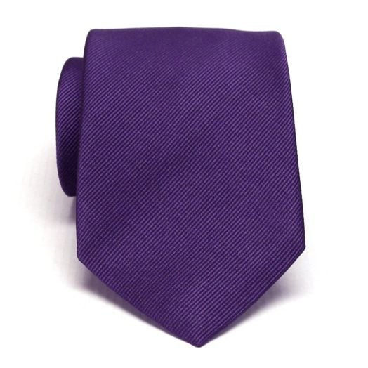 O'Connell's Solid Woven Twill Tie - Purple (10) (50937)