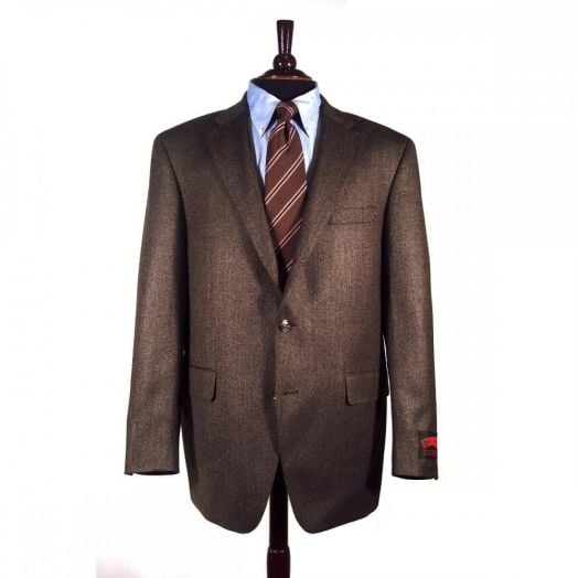 O'Connell's Sport Coat - Lambswool - Brown & Charcoal Crowsfoot