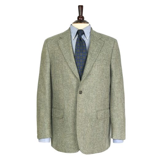 O'Connell's Sport Coat - Magee Broken Herringbone - Olive Blue Lovat