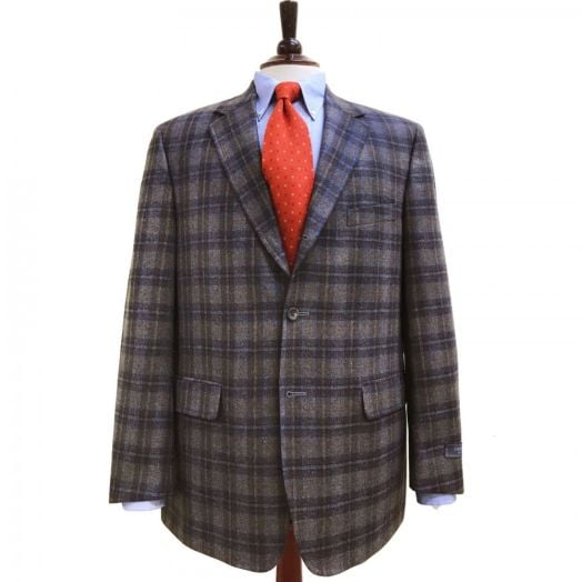 O'Connell's Sport Coat - Shetland Wool - Brown, Olive, & Navy Plaid