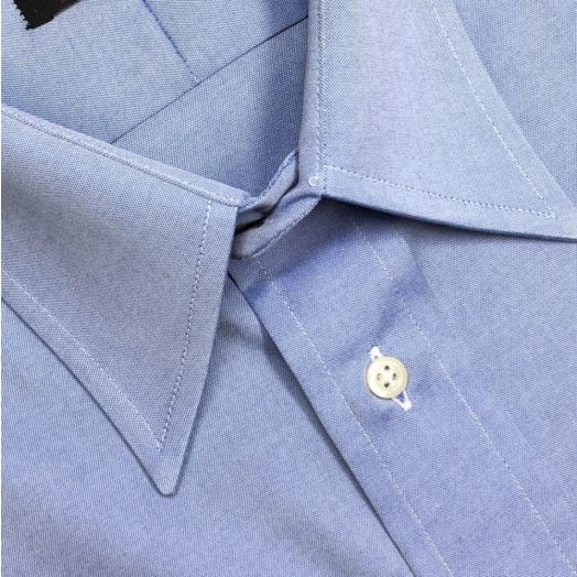O'Connell's Straight Collar Dress Shirt - Pinpoint Oxford - Blue