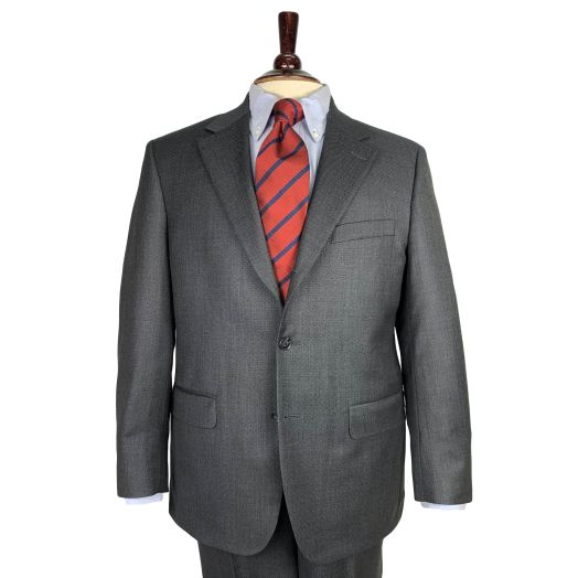 O'Connell's Suit - 120's Worsted Wool Birdseye - Charcoal Grey