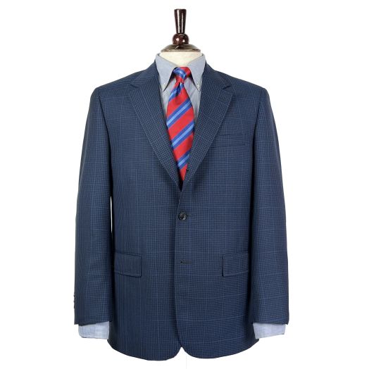 O'Connell's Super 100s Worsted Wool Sport Coat - Navy & Black Check