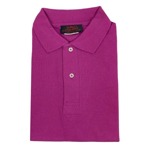 O'Connell's Trim Fit 2-button Polo Shirt - Magenta