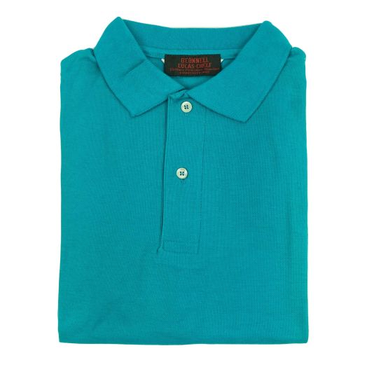O'Connell's Trim Fit 2-button Polo Shirt - Turquiose
