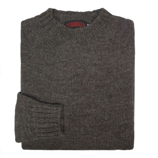 O'Connell's Undyed Shetland Wool 'Voe True' Sweater - Brown Grey